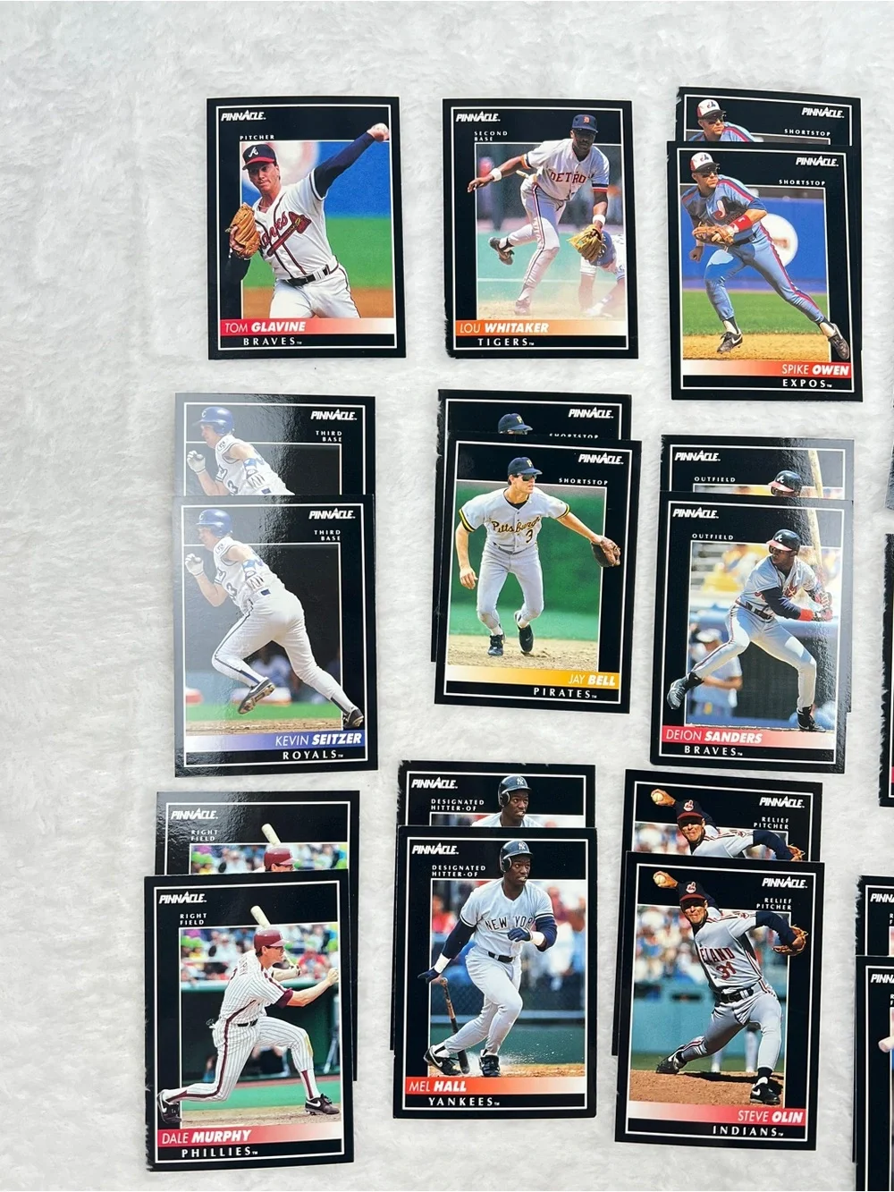 32 Card MLB Baseball Lot Pinnacle & Topps Deion Sanders Glavine Murphy Justice